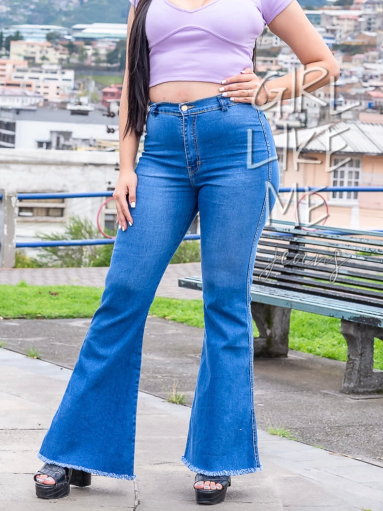 Bootcut Jeans con Deshilachado