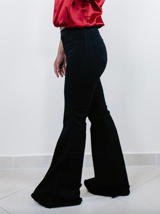 Bootcut Jeans con Deshilachado Negro