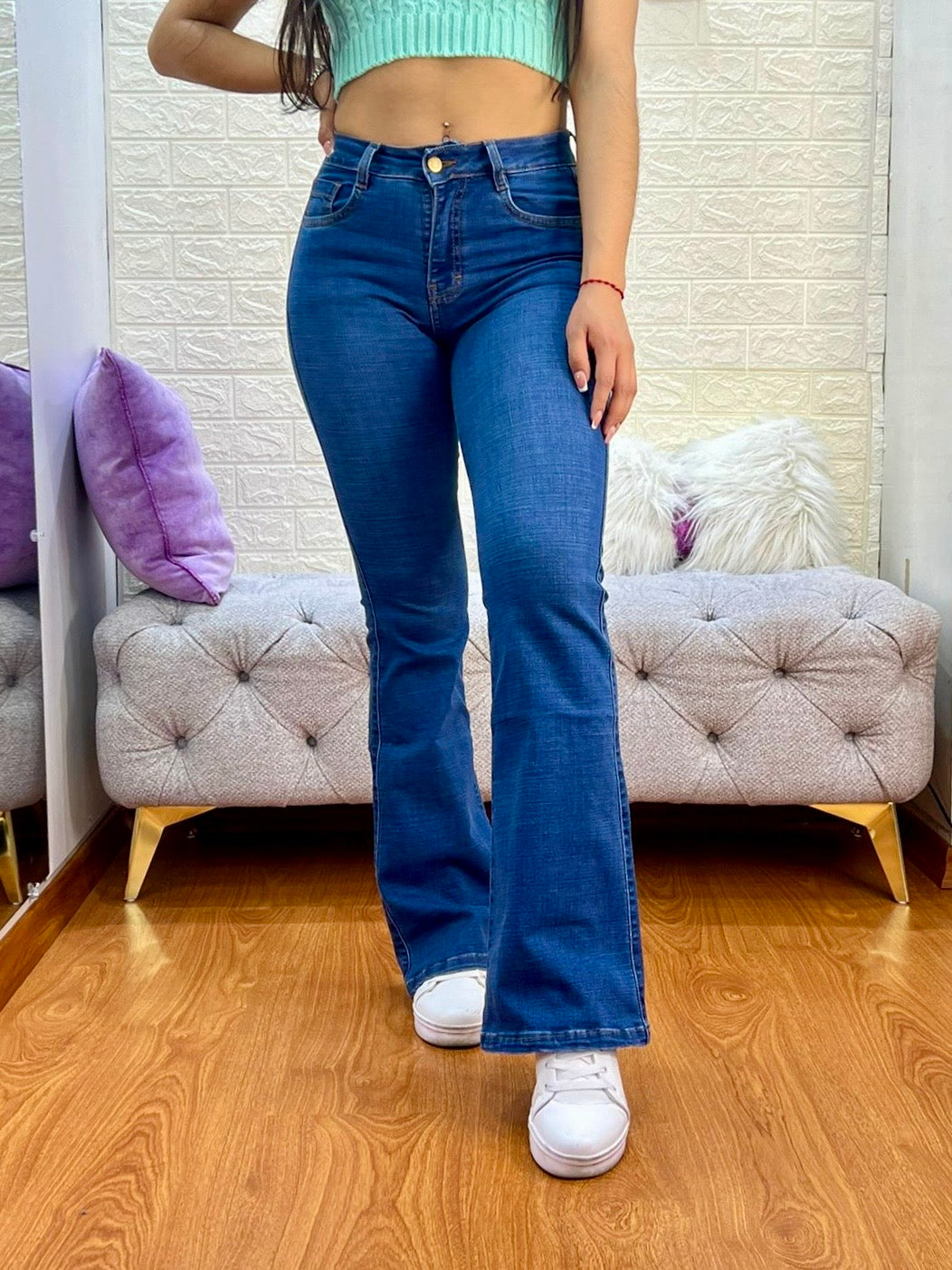 Bootcut Jeans de 1 botón