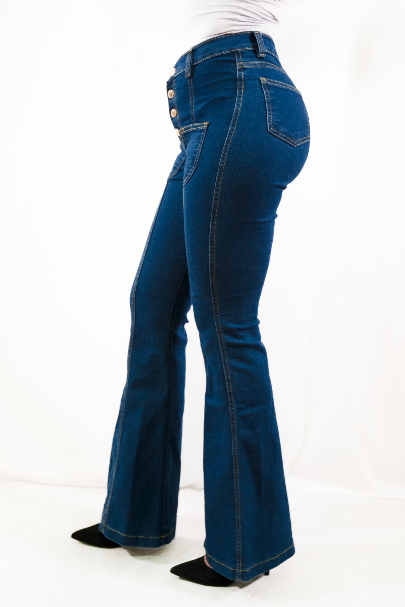 Bootcut Jeans con Bolsillos Frontales