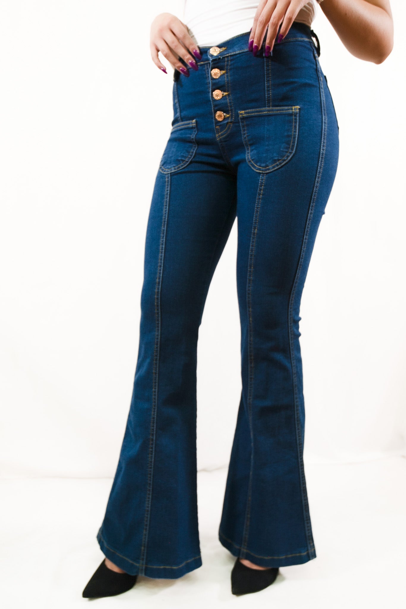 Bootcut Jeans con Bolsillos Frontales