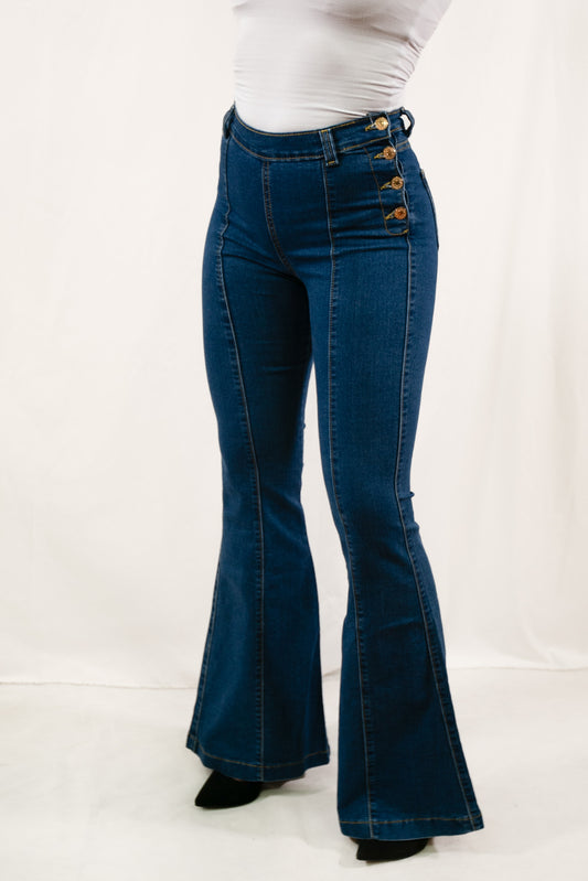 Bootcut Jeans con Botones